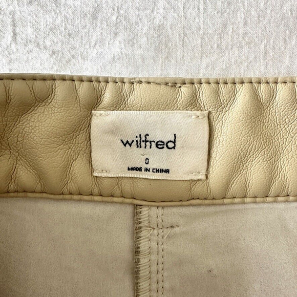 Wilfred Modern Cargo Pant Faux Leather Women's Size 0 Birch Beige - Picture 8 of 13